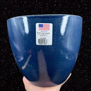 Burley Clay Blue Vase Medium Egg Pot Planter Pottery American Art Pottery 8"T